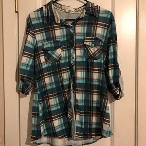 Eden & Olivia Plaid Blouse